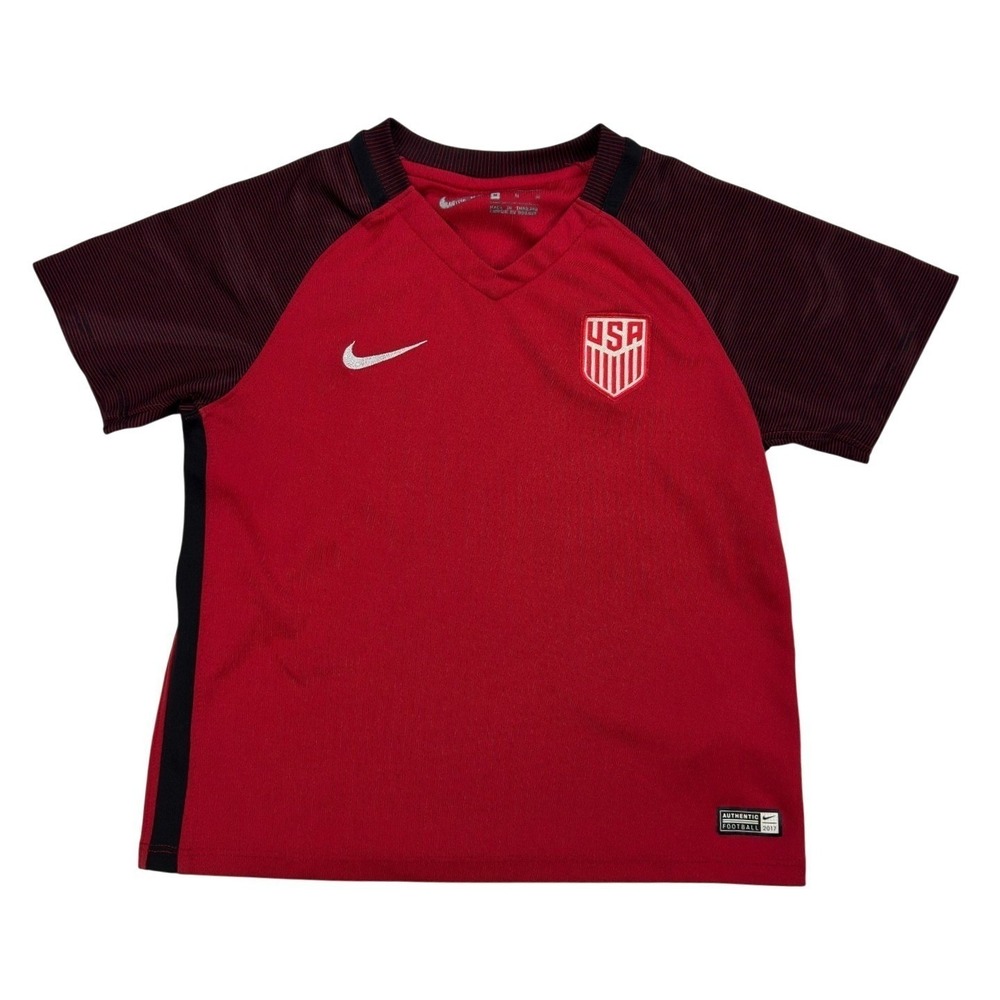 Nike USA Soccer Jersey Youth Size M Red 2017 Away Kit‎ USMNT Football Shirt